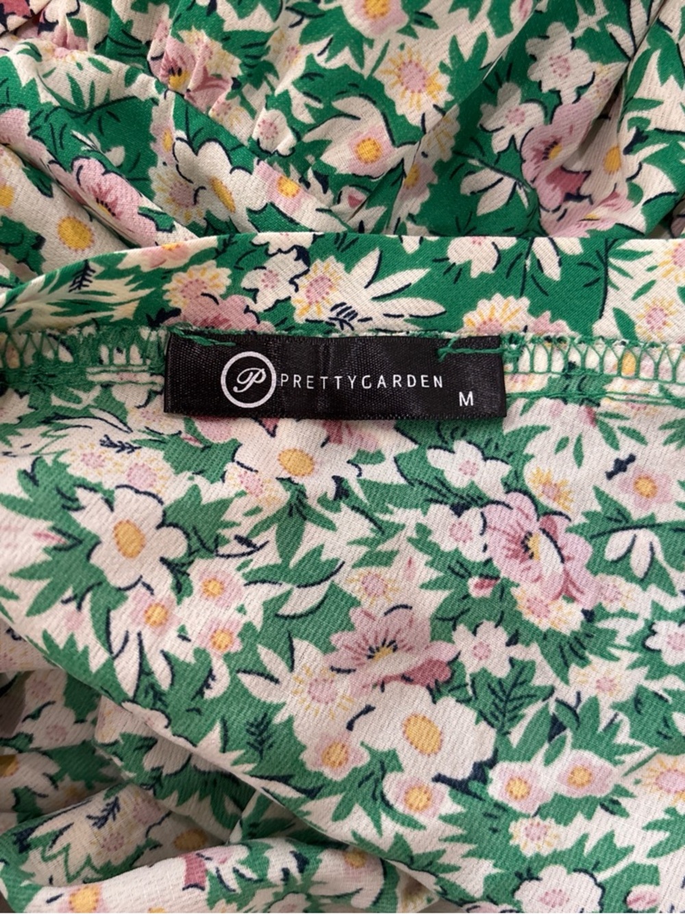 Floral One-Shoulder Green Maxi Dress - Picture 6 of 8